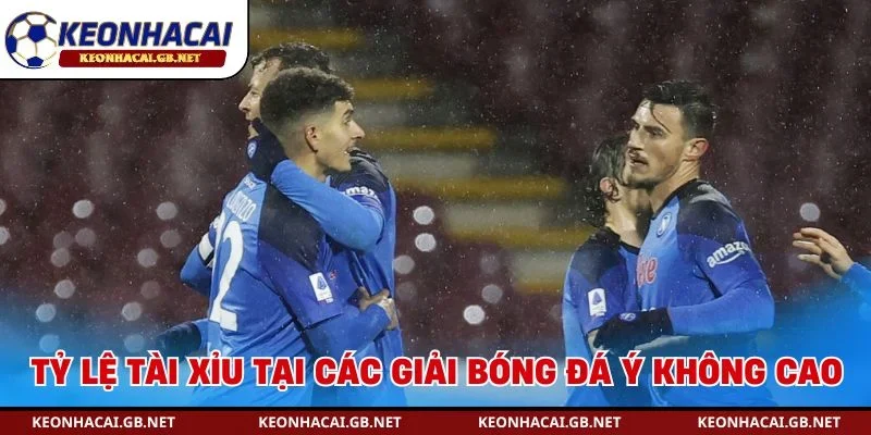 Tỷ lệ tài xỉu tại các giải bóng đá Ý không cao